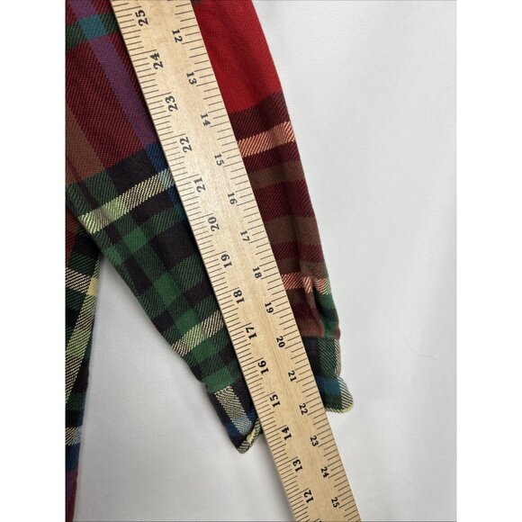 Ralph Lauren Men’s Large Custom Fit Plaid Flannel Shirt LS Button Front Red - Picture 6 of 9